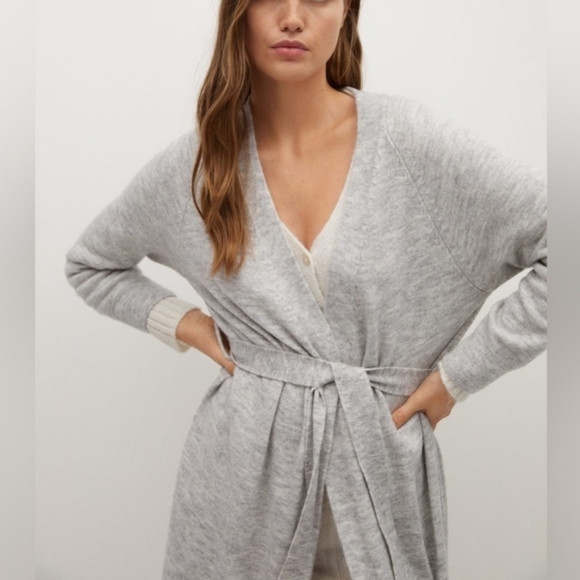 Mango womens cardigan with belt - Picture 5 of 5